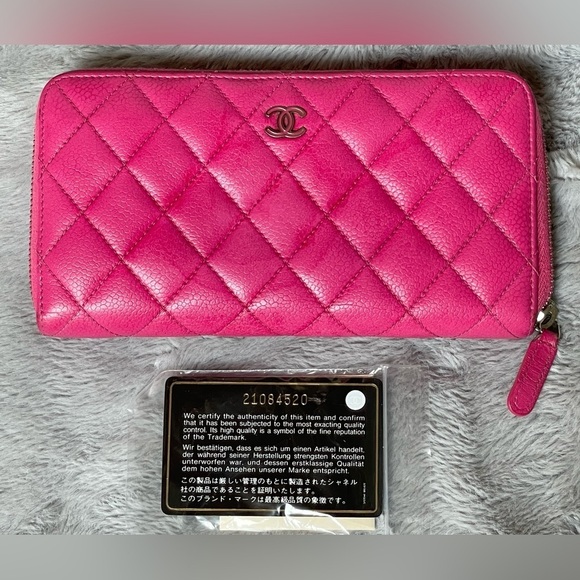 Chanel Pink Caviar Zip Around Quilted Leather Zip Around Long Wallet - Picture 5 of 16
